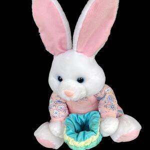 Kinderkids Bunny Rabbit Plush Vintage 1998 Animated Peek A Boo Toy READ DSCRPT